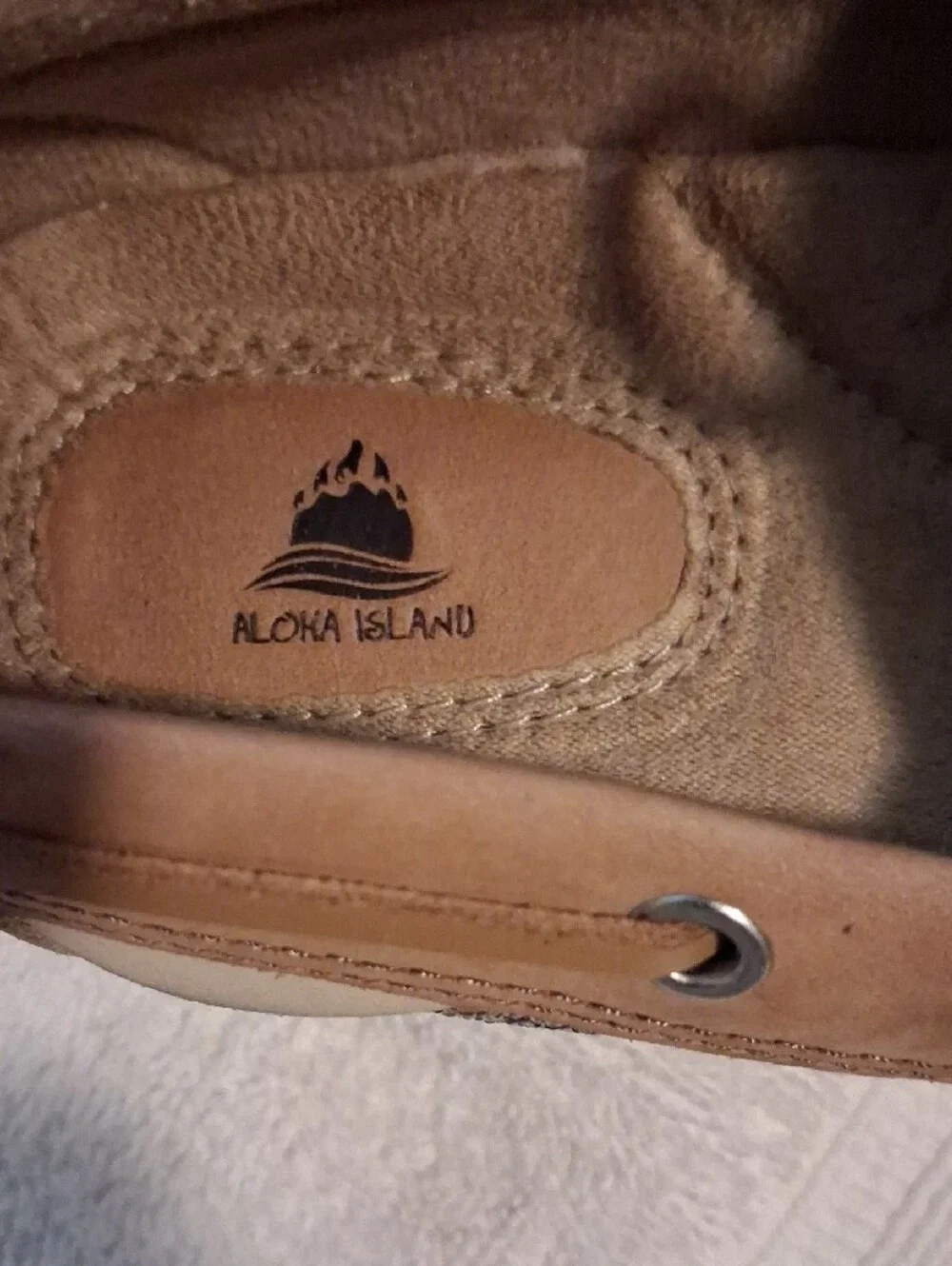 Aloha Island Brown and Cream Leather Boat Shoes